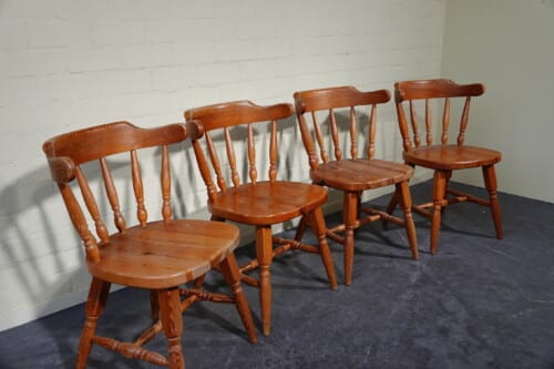 4 x vintage Grenen Cafestoel
